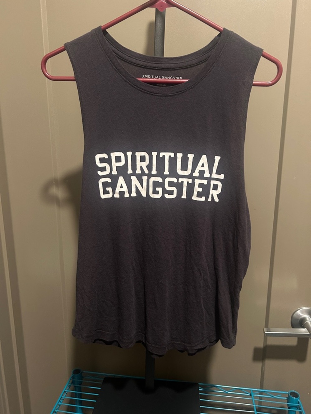11: Spiritual Gangster Black Muscle Tee with White Logo